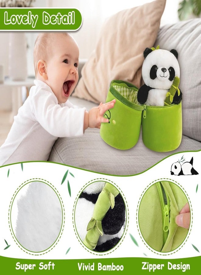 Kidology Panda Stuffed Animal Bamboo Panda Pillow Stuffed Panda Bear Plushies Panda Doll Gifts for Boys Girls Easter Bunny Stuffed Animal Cute Rabbit Plushie (Small, Panda), Green - Image 5
